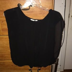 Black top with mesh detailing